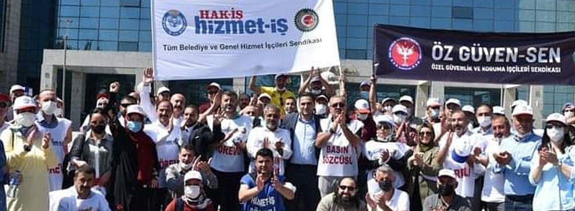 HİZMET-İŞ, ÖZ SAĞLIK-İŞ ve ÖZ GÜVEN SEN Sendikamız tarafından Ankara Büyükşehir Belediyesinin önünde basın açıklaması ve eylem gerçekleştirdik.