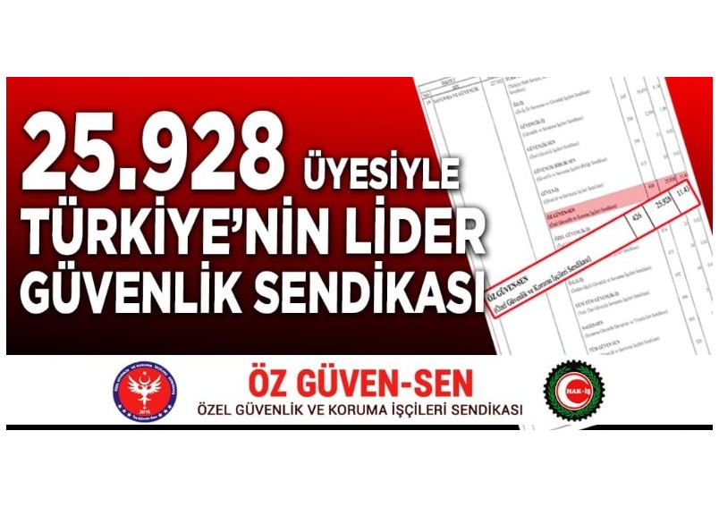 25.928 Üyesiyle Türkiye’nin Lider Güvenlik Sendikası